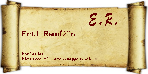 Ertl Ramón névjegykártya